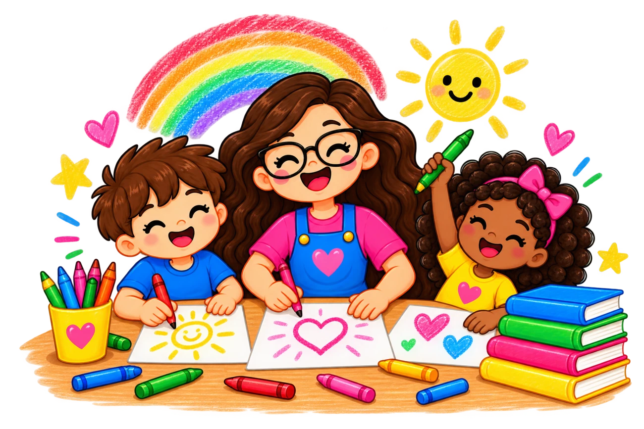 Happy Atividades — hero cartoon